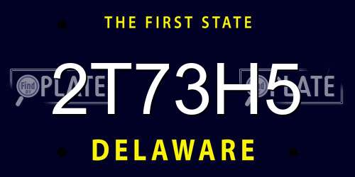 2T73H5 Delaware License Plate