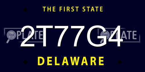 2T77G4 Delaware License Plate