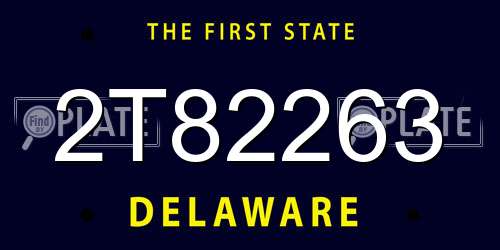 2T82263 Delaware License Plate