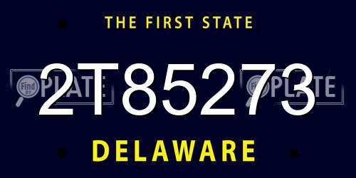 2T85273 Delaware License Plate