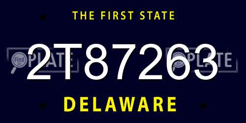 2T87263 Delaware License Plate