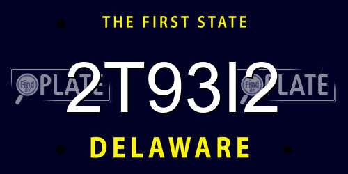 2T93I2 Delaware License Plate