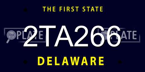 2TA266 Delaware License Plate