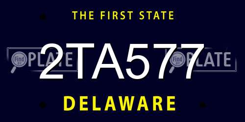 2TA577 Delaware License Plate