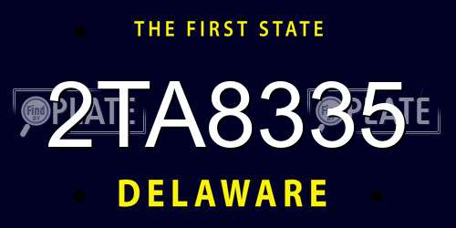 2TA8335 Delaware License Plate