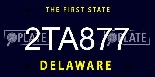 2TA877 Delaware License Plate