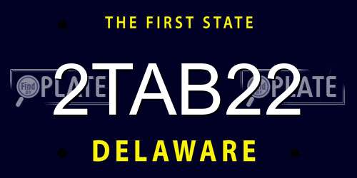 2TAB22 Delaware License Plate
