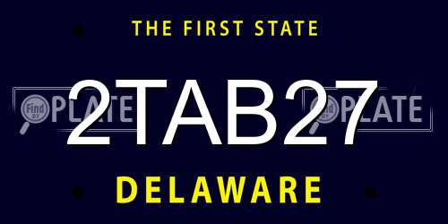 2TAB27 Delaware License Plate