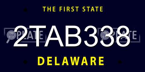 2TAB338 Delaware License Plate