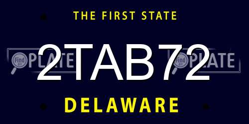 2TAB72 Delaware License Plate