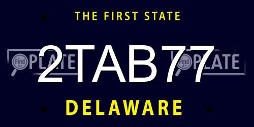 2TAB77 Delaware License Plate