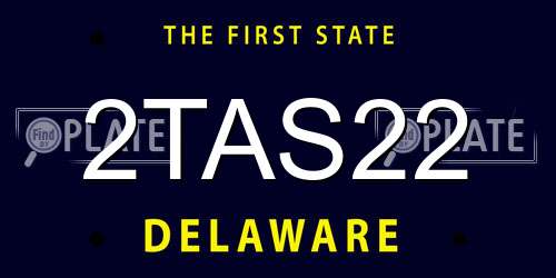 2TAS22 Delaware License Plate