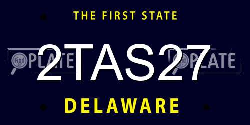 2TAS27 Delaware License Plate