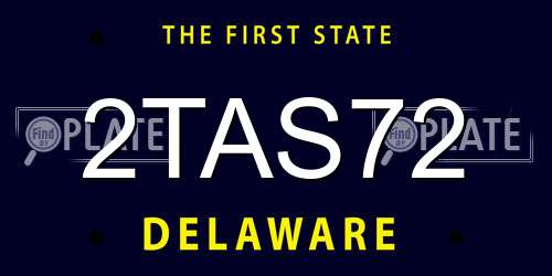 2TAS72 Delaware License Plate