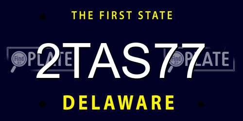2TAS77 Delaware License Plate