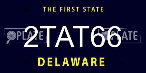 2TAT66 Delaware License Plate
