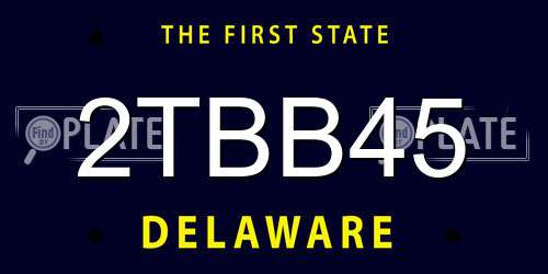 2TBB45 Delaware License Plate