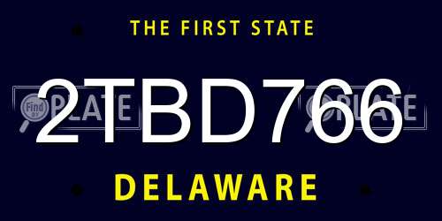 2TBD766 Delaware License Plate
