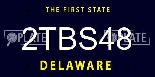 2TBS48 Delaware License Plate