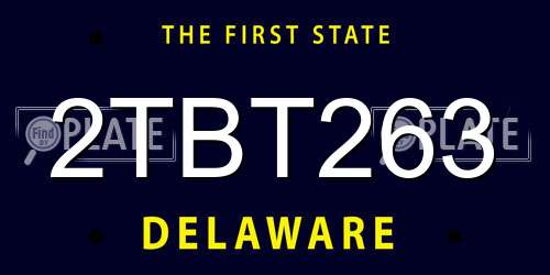 2TBT263 Delaware License Plate