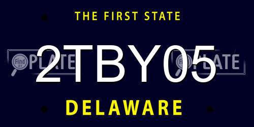 2TBY05 Delaware License Plate