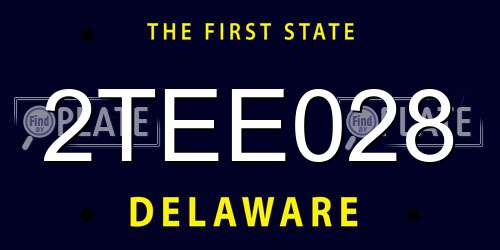 2TEE028 Delaware License Plate