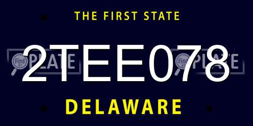 2TEE078 Delaware License Plate