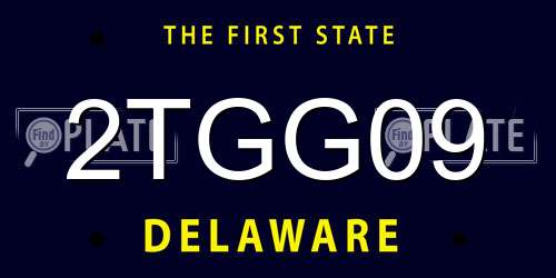 2TGG09 Delaware License Plate