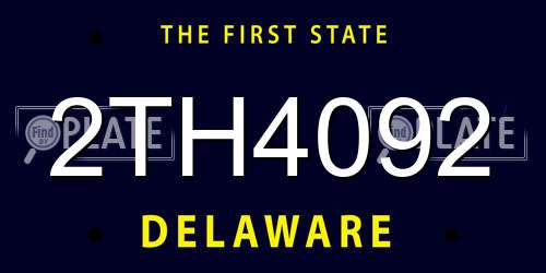 2TH4092 Delaware License Plate