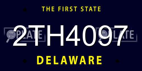 2TH4097 Delaware License Plate