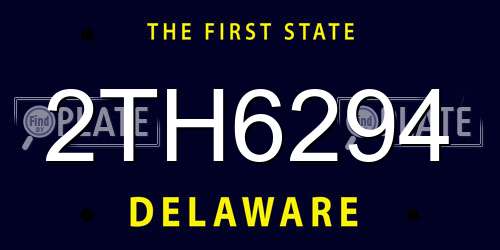 2TH6294 Delaware License Plate