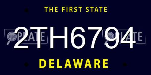 2TH6794 Delaware License Plate