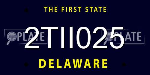 2TII025 Delaware License Plate