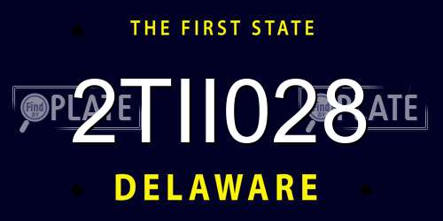 2TII028 Delaware License Plate