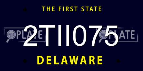 2TII075 Delaware License Plate