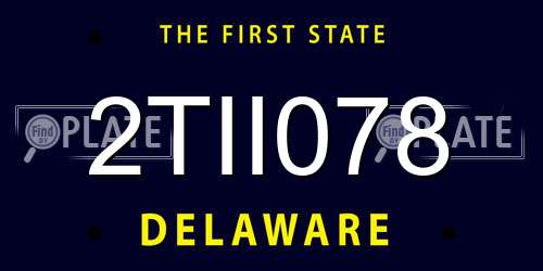 2TII078 Delaware License Plate