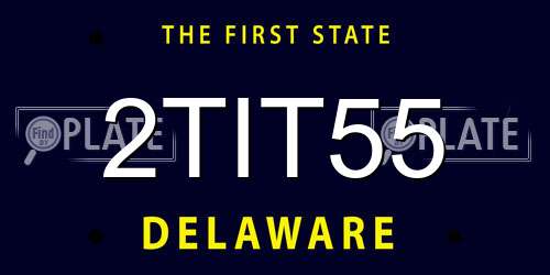 2TIT55 Delaware License Plate