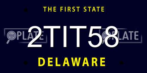 2TIT58 Delaware License Plate