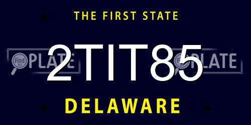 2TIT85 Delaware License Plate