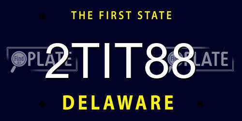 2TIT88 Delaware License Plate