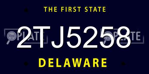 2TJ5258 Delaware License Plate