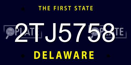 2TJ5758 Delaware License Plate