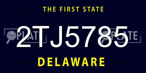 2TJ5785 Delaware License Plate