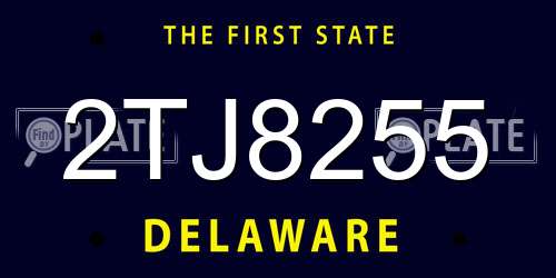 2TJ8255 Delaware License Plate