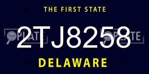 2TJ8258 Delaware License Plate