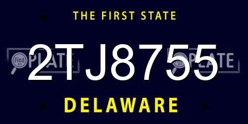 2TJ8755 Delaware License Plate