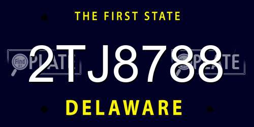 2TJ8788 Delaware License Plate