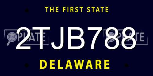 2TJB788 Delaware License Plate