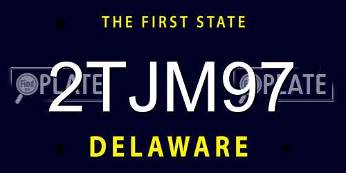 2TJM97 Delaware License Plate