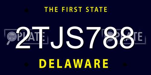 2TJS788 Delaware License Plate